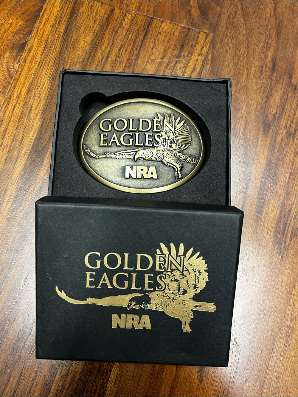 NWT NRA Golden Eagles Belt Buckle 2013